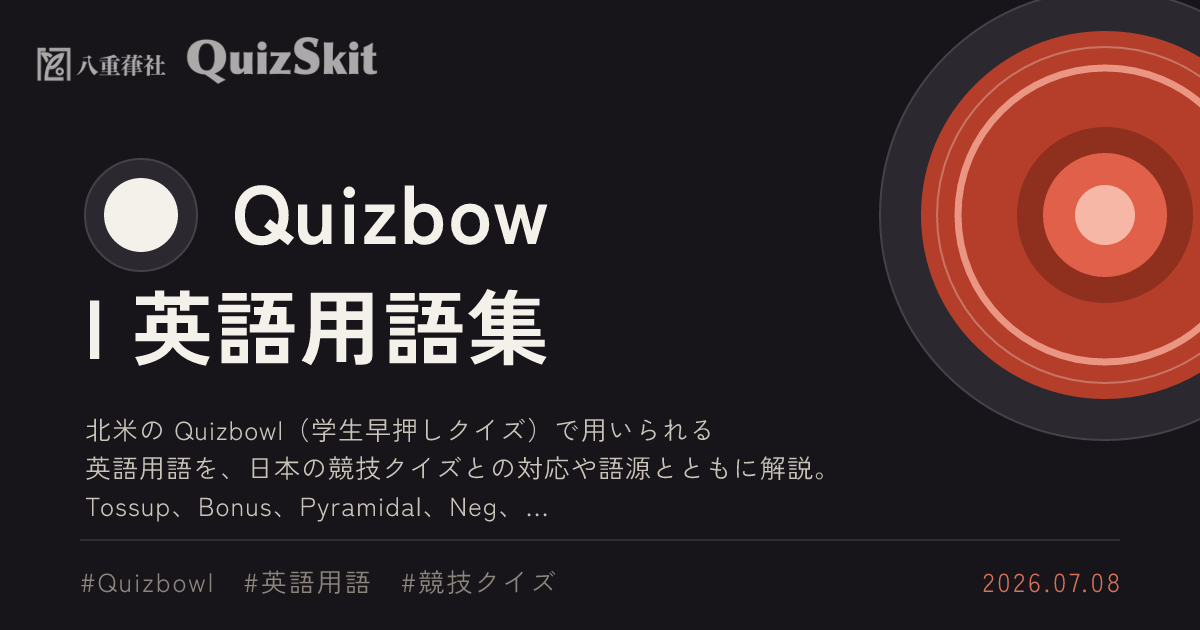 Quizbowl 英語用語集