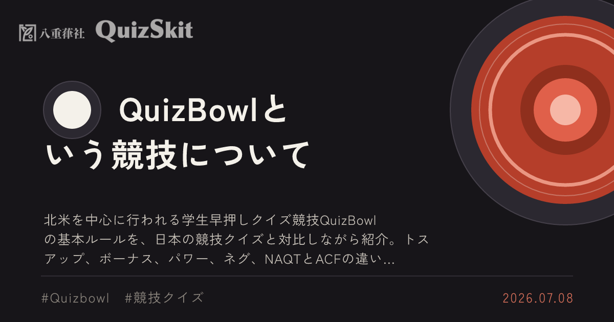 QuizBowlという競技について